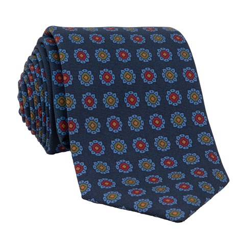 Silk Neat Tie in Navy