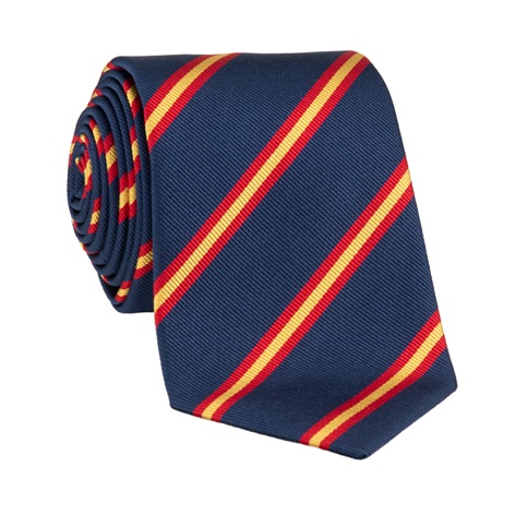 Silk Striped Tie in Navy