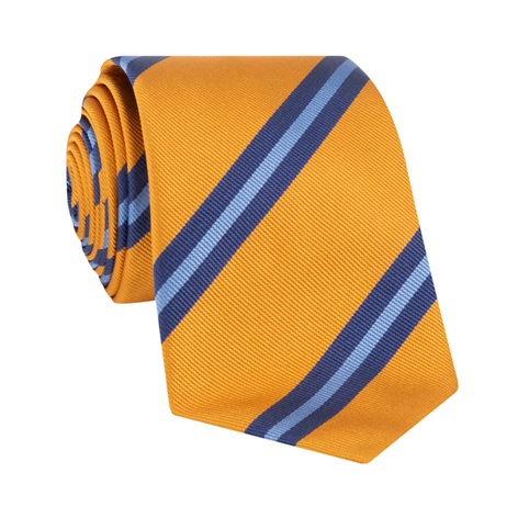 Silk Striped Tie in Marigold