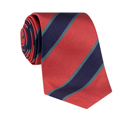 Silk Striped Tie in Brick