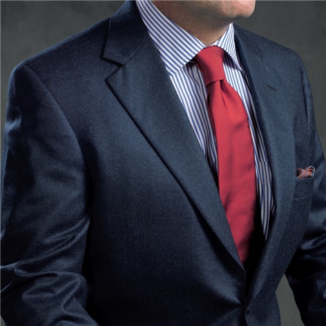 Mid-Blue Mélange Flannel Suit