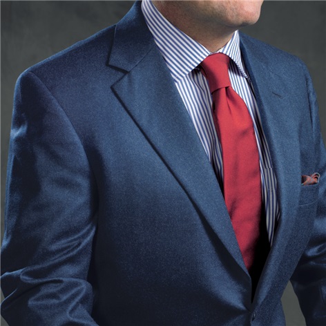 Mid-Blue Mélange Flannel Suit