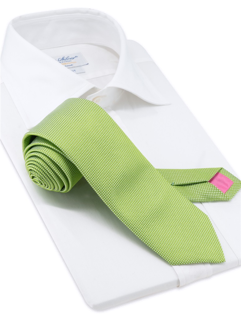 Silk Basketweave Tie in Apple