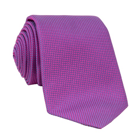 Silk Basketweave Tie in Fuchsia