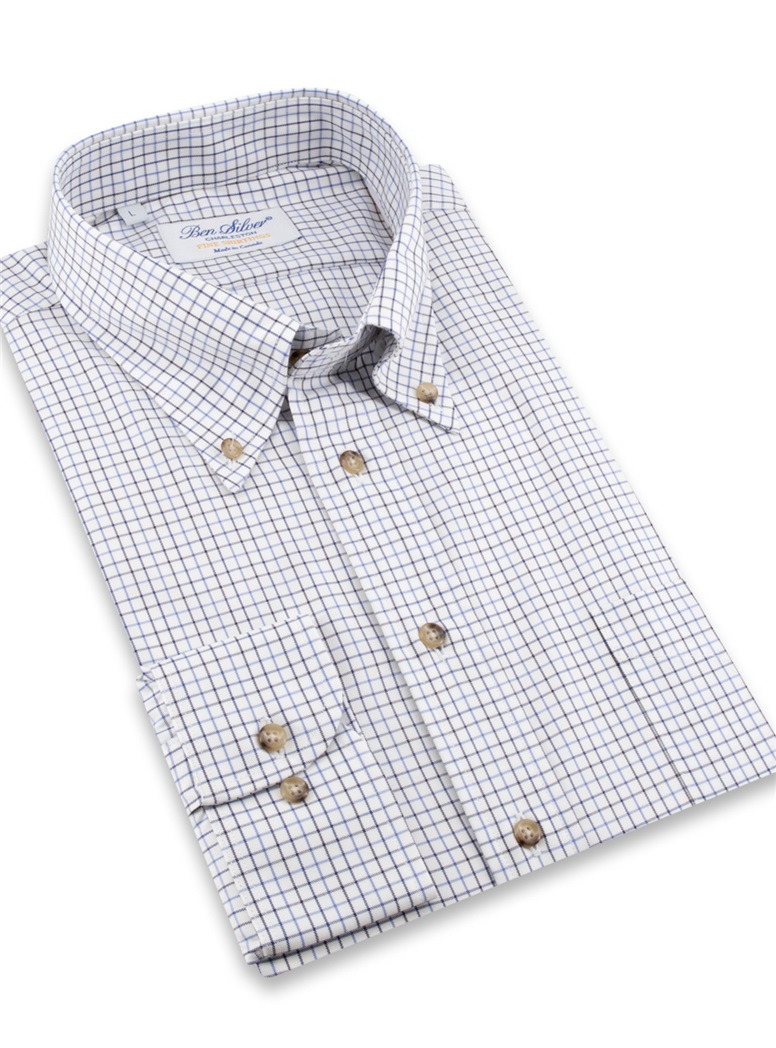 Navy and Blue Tattersall Button Down