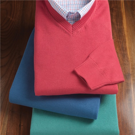 Cotton V-neck Sweaters