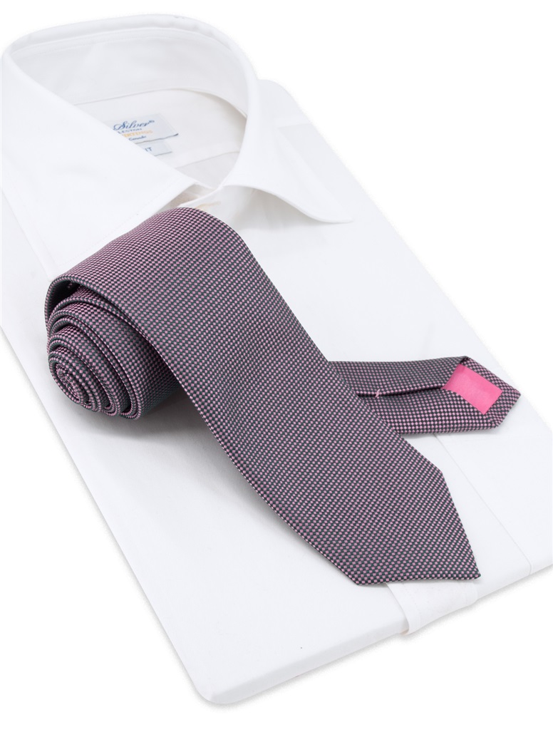 Silk Basketweave Tie in Purple