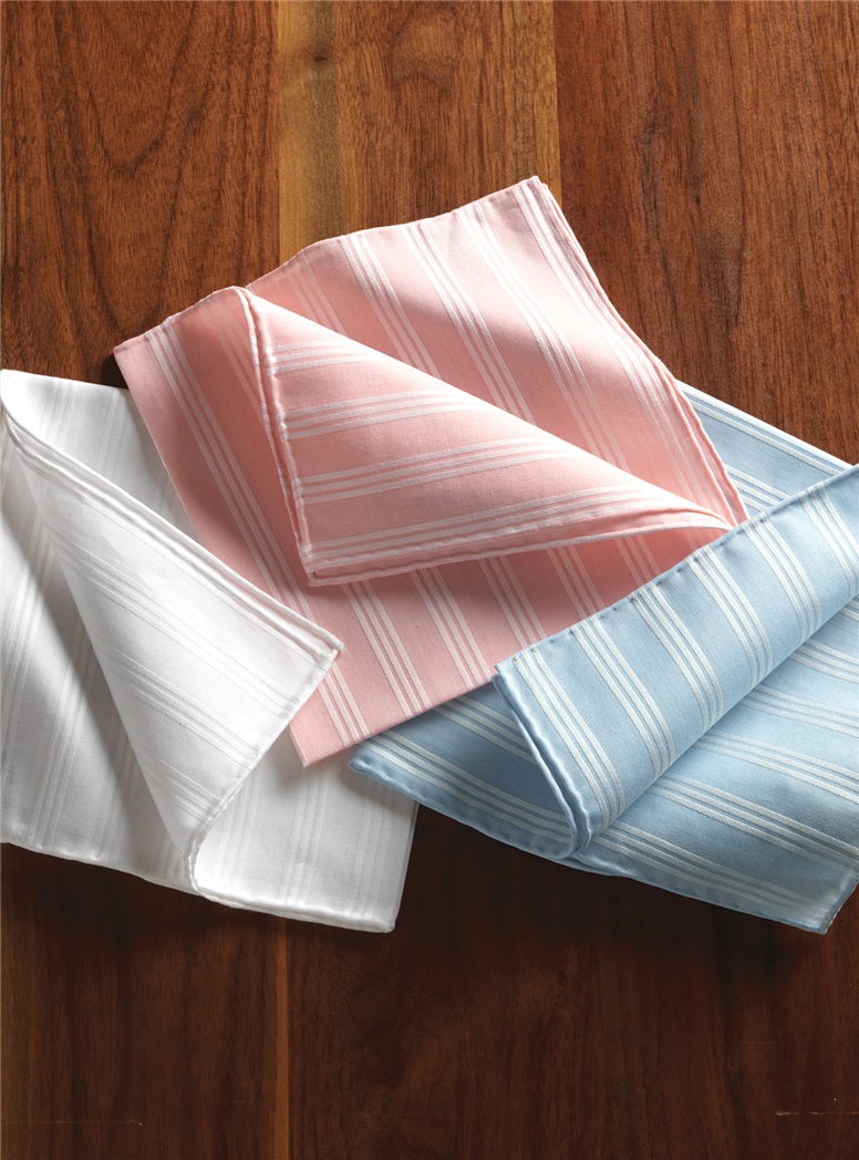 Striped Cotton Pocket Square
